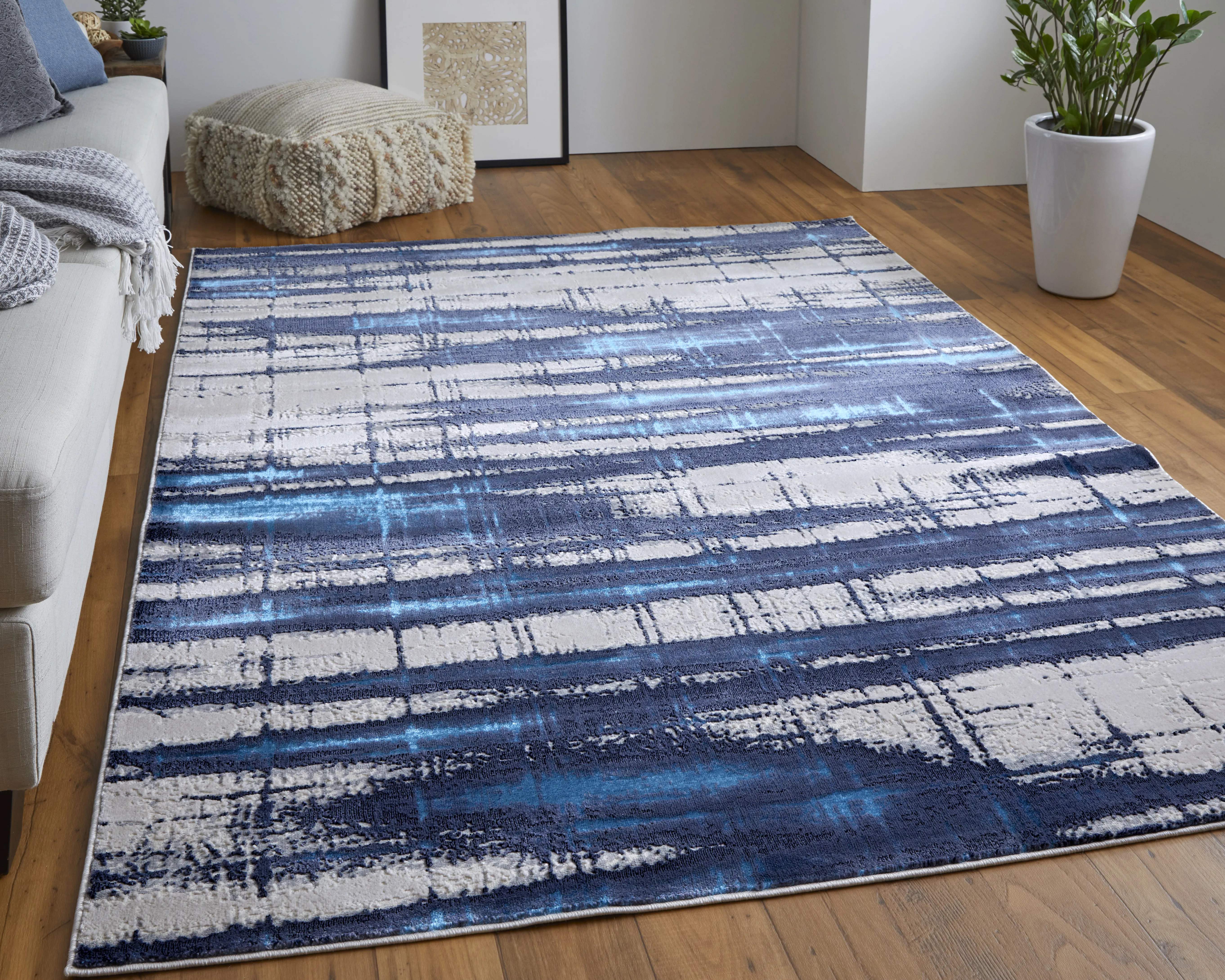 Indio 39GZF Ivory/Blue/Gray 9'2" X 12' Rug