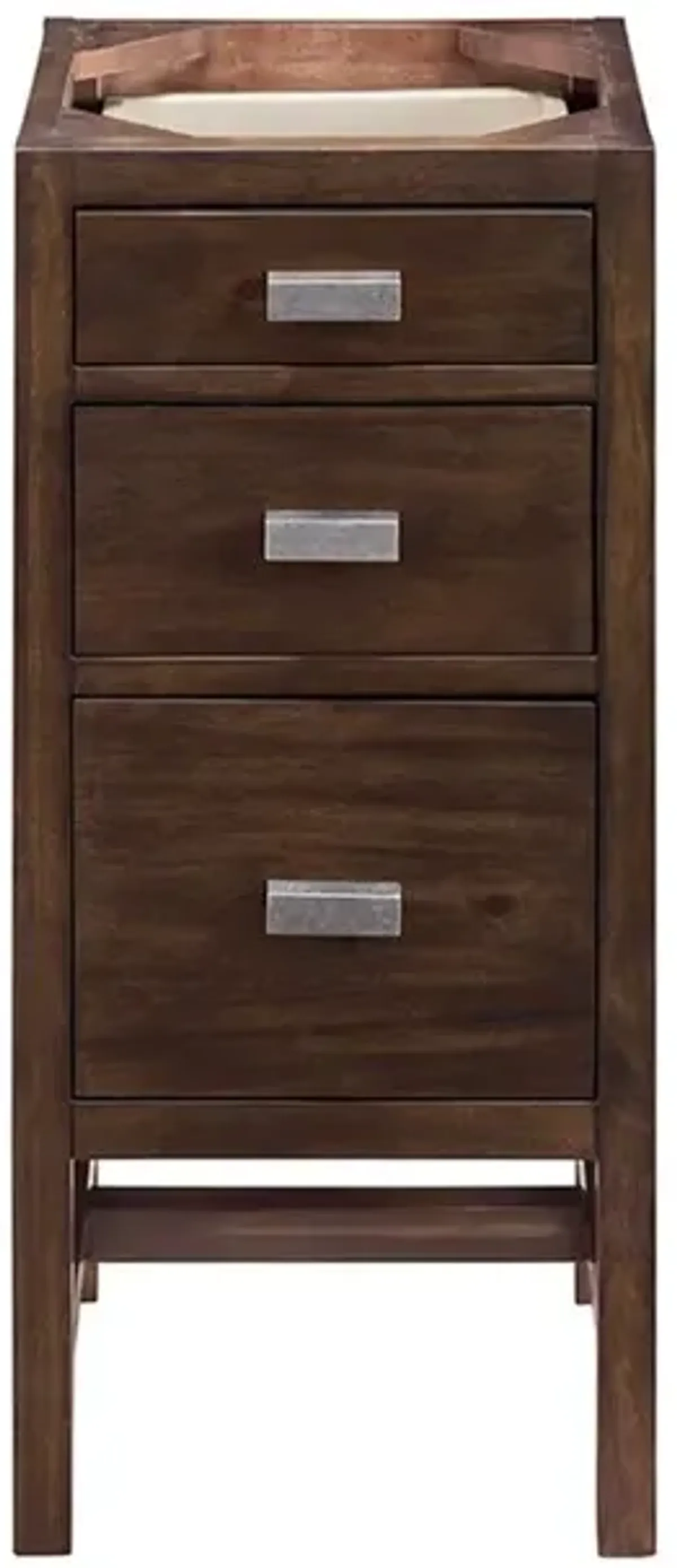 James Martin Vanities 15  Base Cabinet w/ Drawers, Mid Century Acacia w/ 3 CM Carrara Marble Top