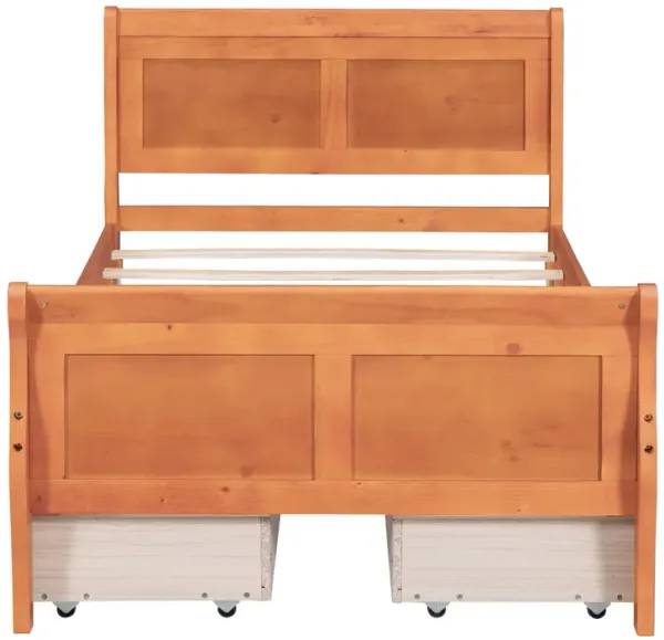 Merax Wood Platform Bed with 4 Drawers