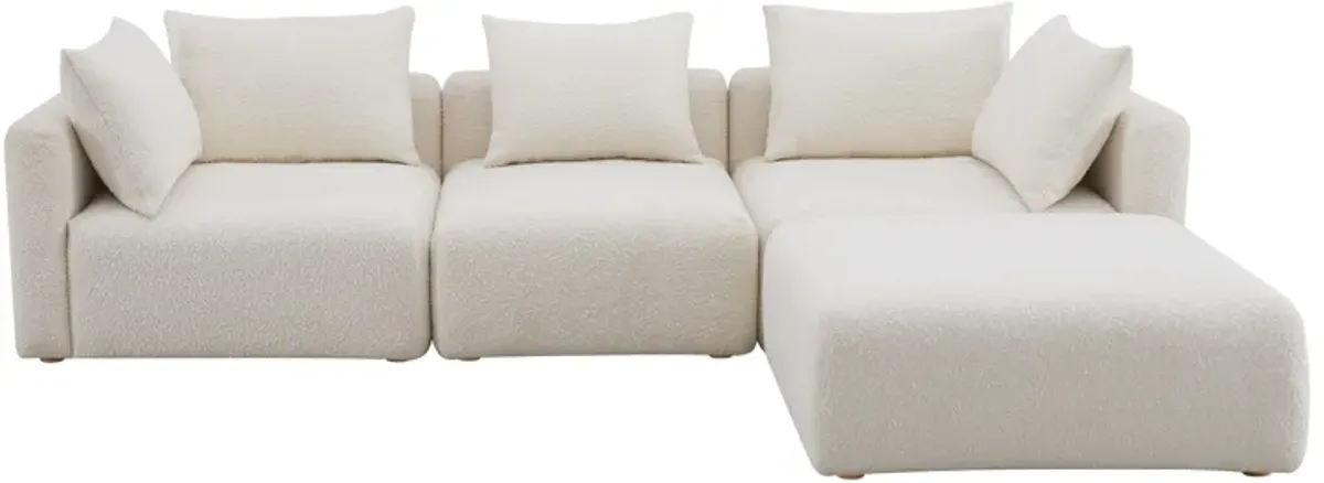Hangover Cream Boucle 4-Piece Modular Sectional