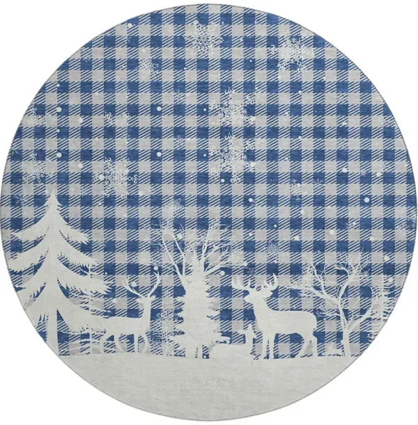 Merry & Bright MY26 Blue 8' Round Rug