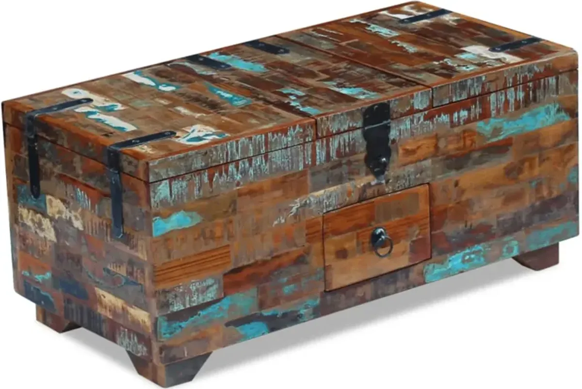 vidaXL Coffee Table Box Chest Solid Reclaimed Wood 31.5"x15.7"x13.8"