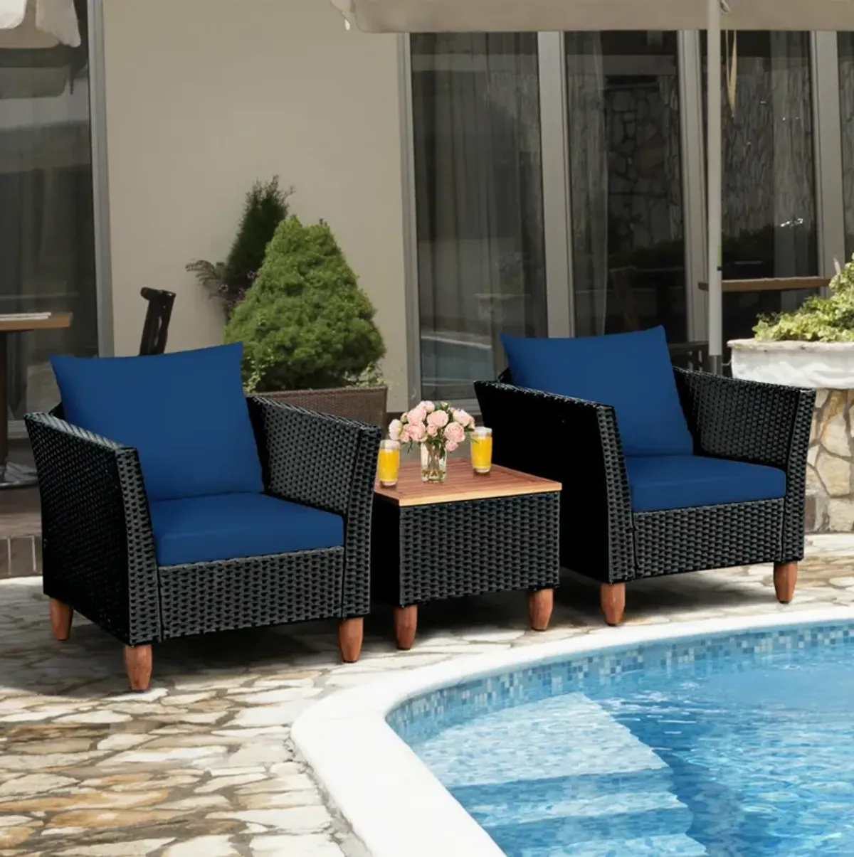 3-Piece Outdoor Patio Rattan Furniture Set for Stylish Outdoor Living