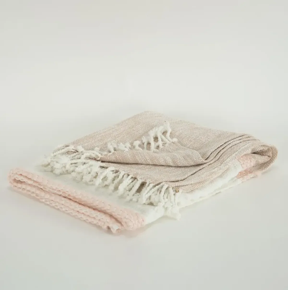 Blush/Natural 50" x 60" Throw Blanket