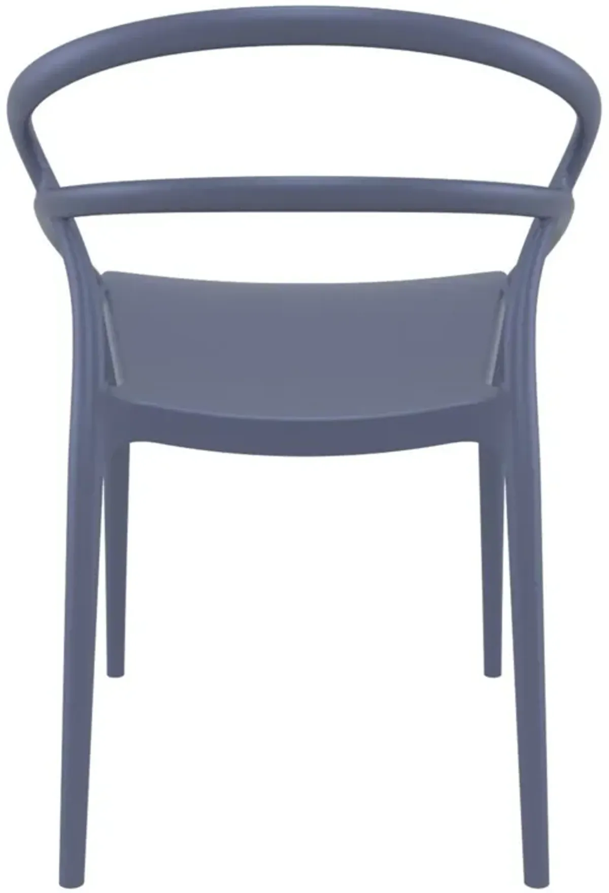 32.25" Black Outdoor Patio Round Dining Chair