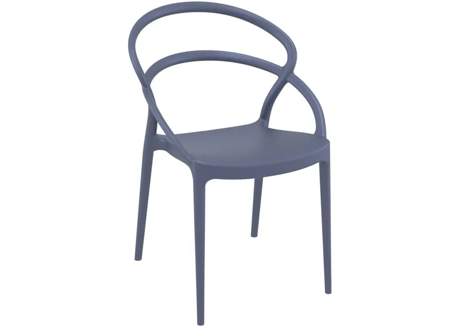 32.25" Black Outdoor Patio Round Dining Chair