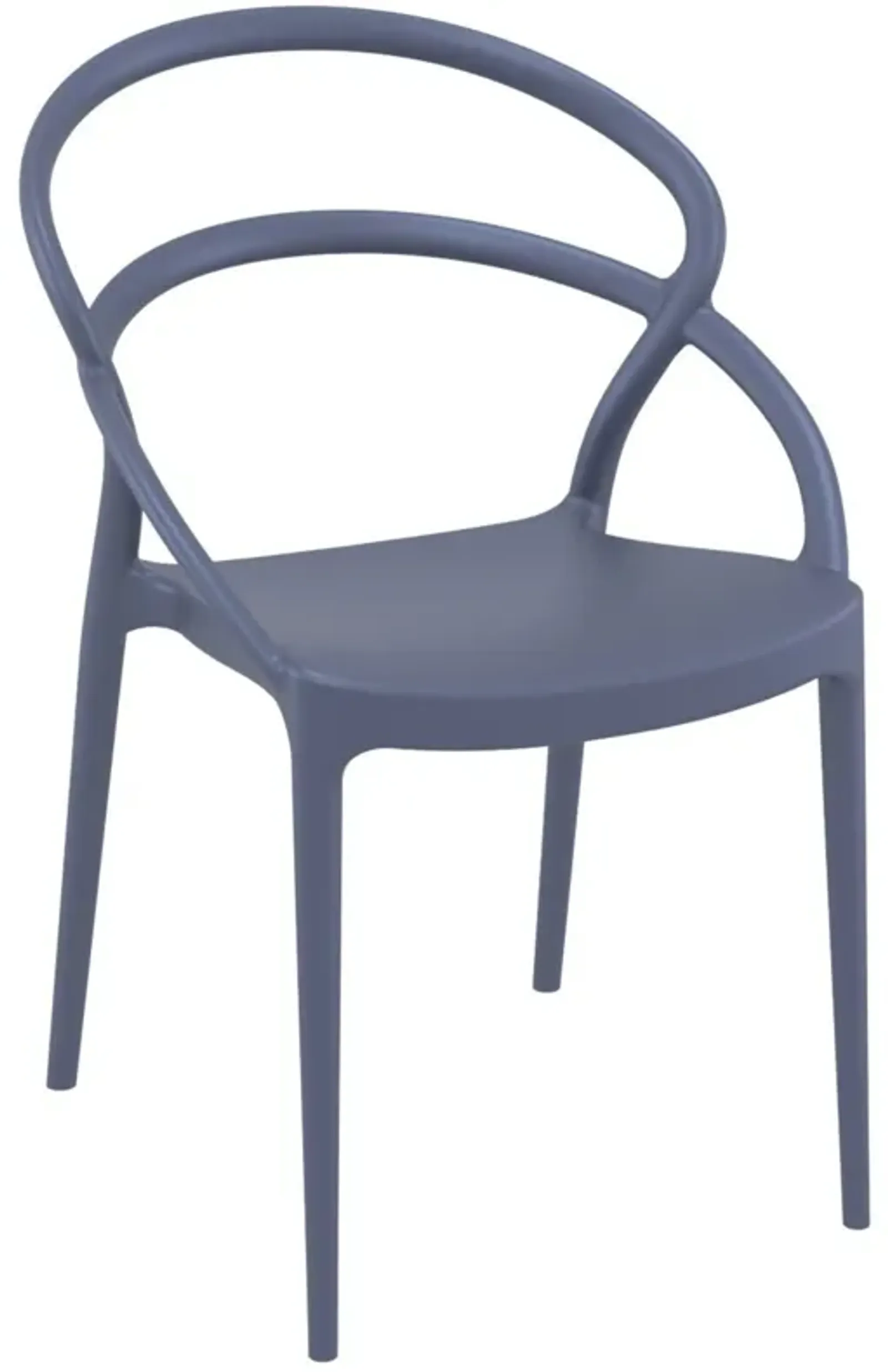 32.25" Black Outdoor Patio Round Dining Chair