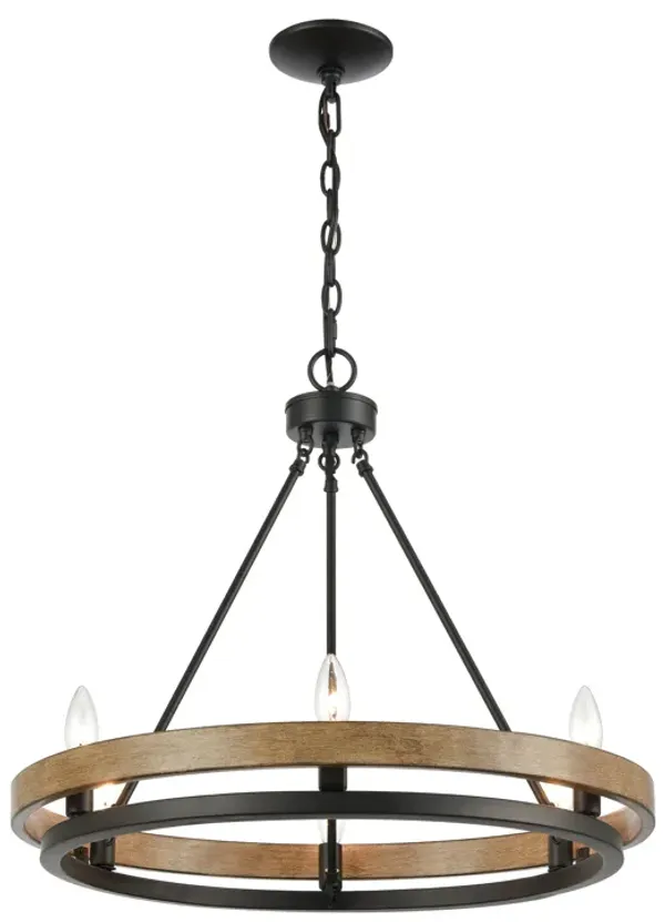 Ramsey 24'' Wide 6-Light Black Chandelier