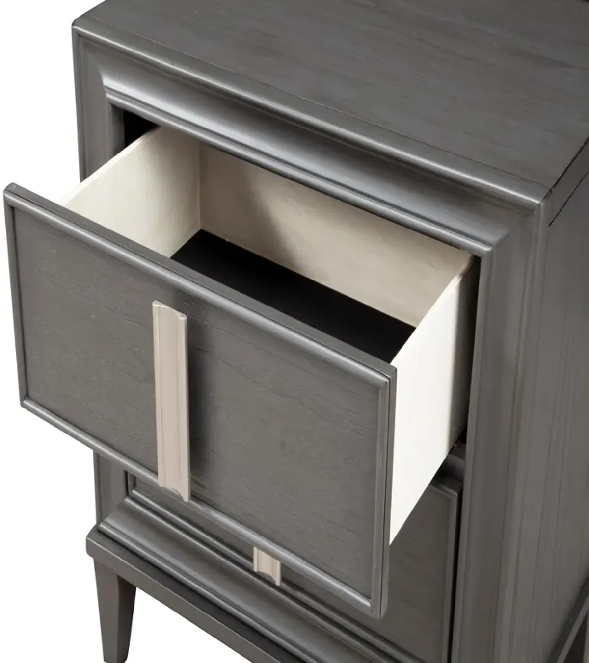 Lorraine 2 Drawer Nightstand, Dark Grey