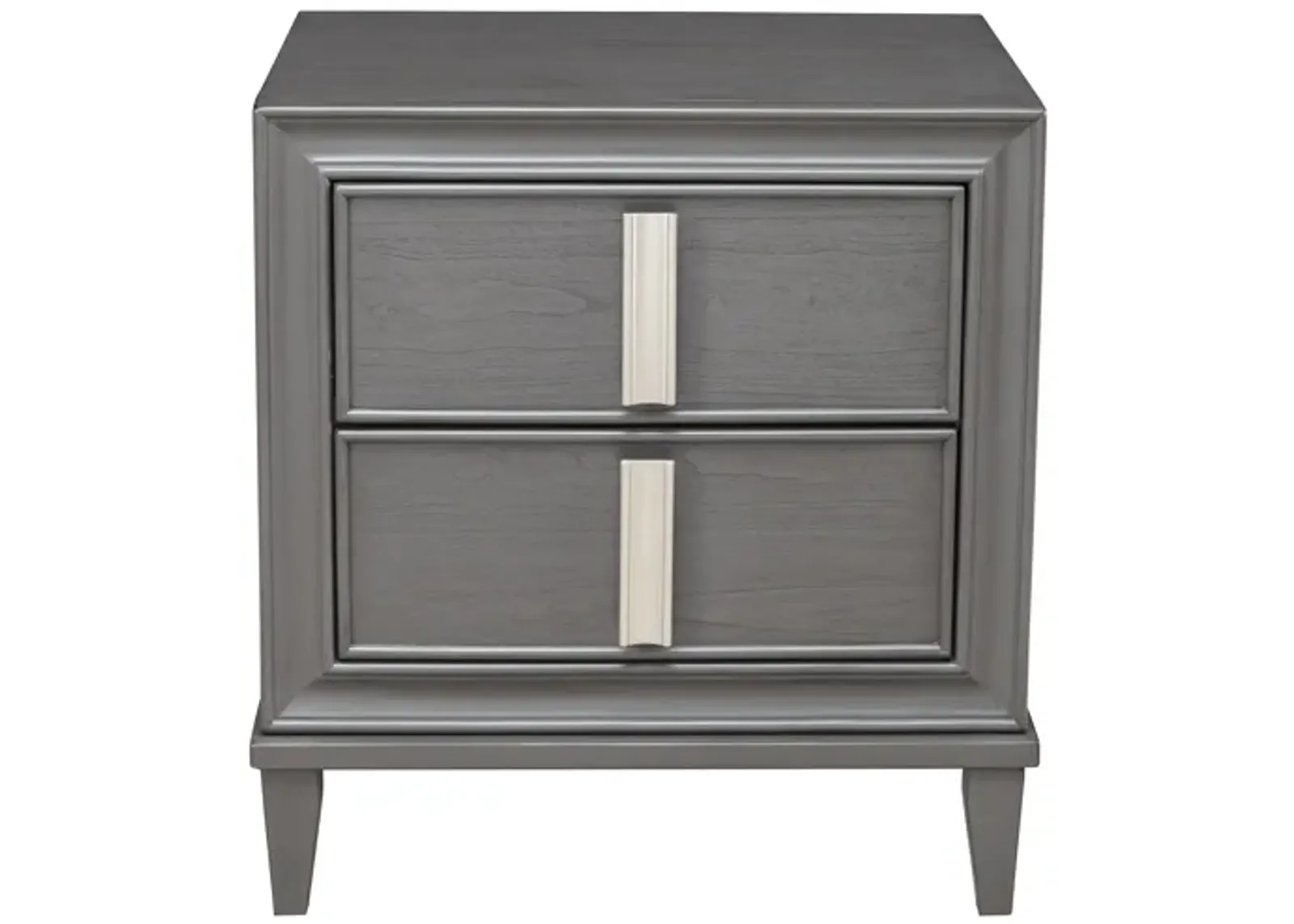 Lorraine 2 Drawer Nightstand, Dark Grey