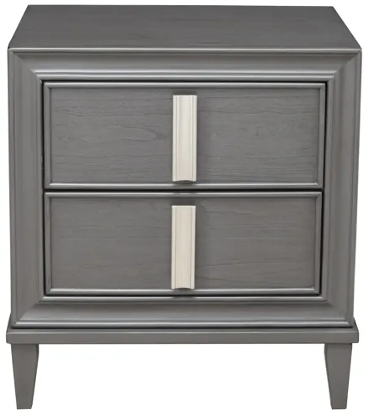 Lorraine 2 Drawer Nightstand, Dark Grey