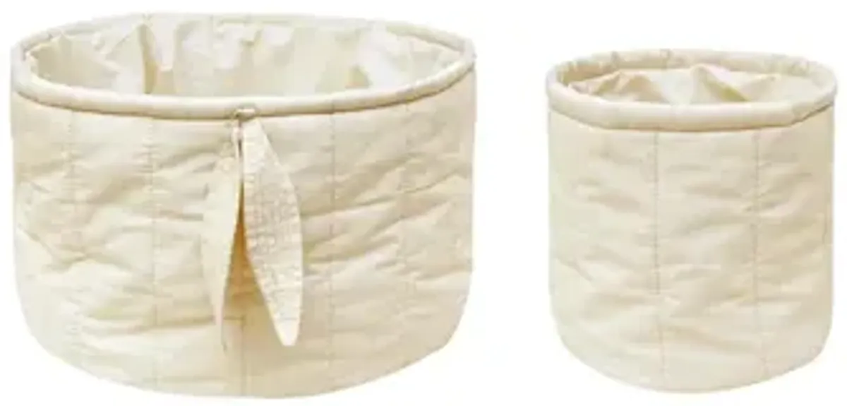 Set of two quilted baskets - Bambie Natural