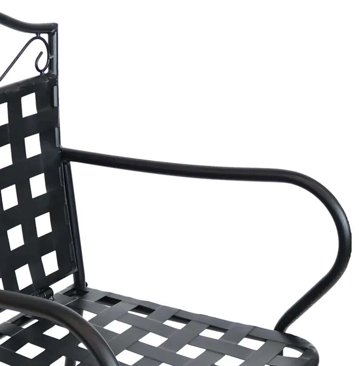 Sunnydaze Scrolling Wrought Iron Patio Dining Bar Chairs - Black - Set of 2