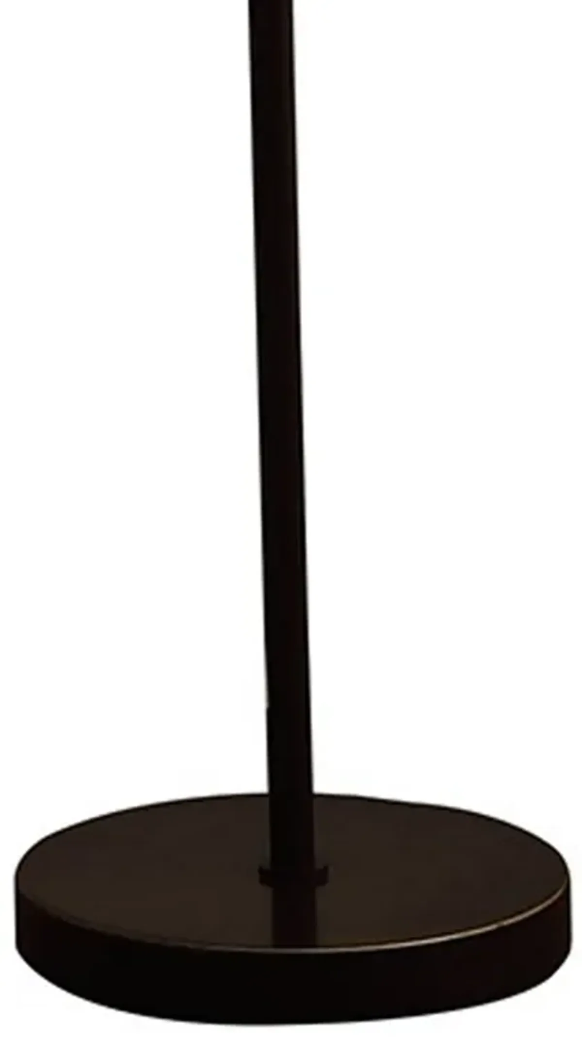 Floor Lamp with Linear Metal Base and Column Shade, Black-Benzara