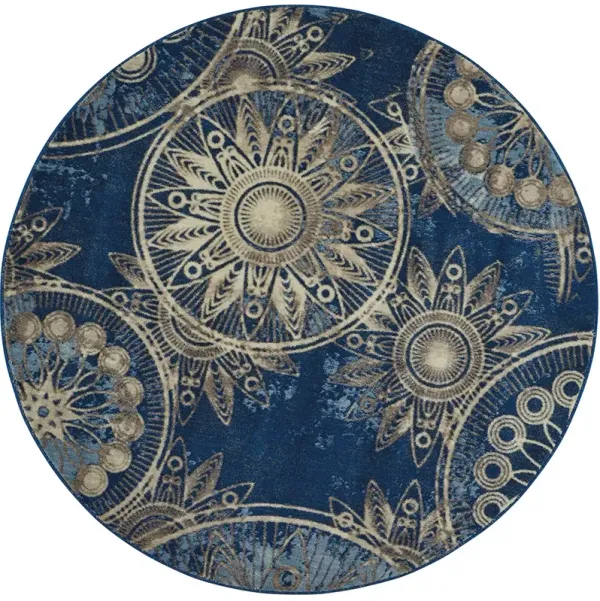 Somerset ST764 Denim 5'6" x Round Rug