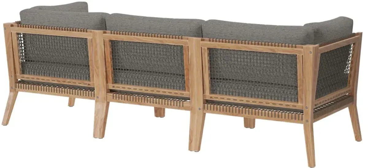 Modway - Clearwater Outdoor Patio Teak Wood Sofa