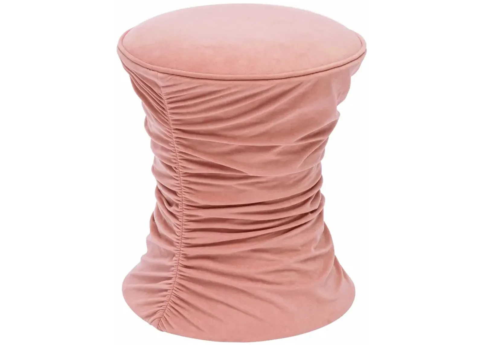 Bounce Dark Terracotta Ruched Velvet Adjustable Ottoman