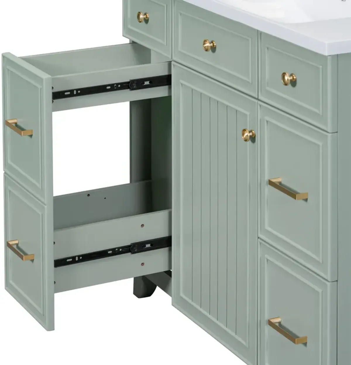 Gewnee 36" Bathroom Vanity Cabinet, Green