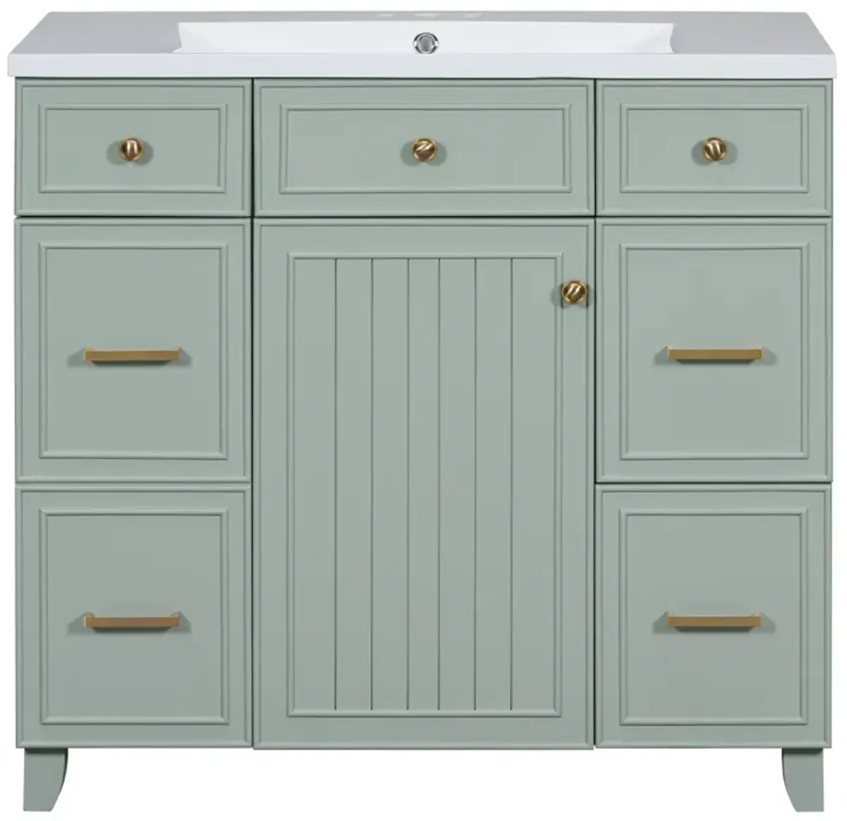 Gewnee 36" Bathroom Vanity Cabinet, Green