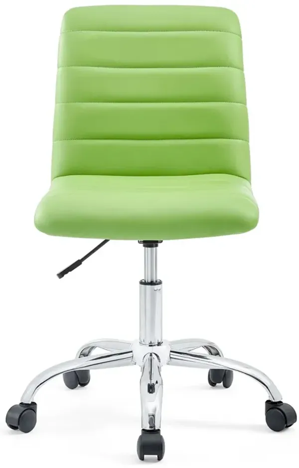 Modway Furniture - Ripple Armless Mid Back Vinyl Office Chair Bright Green