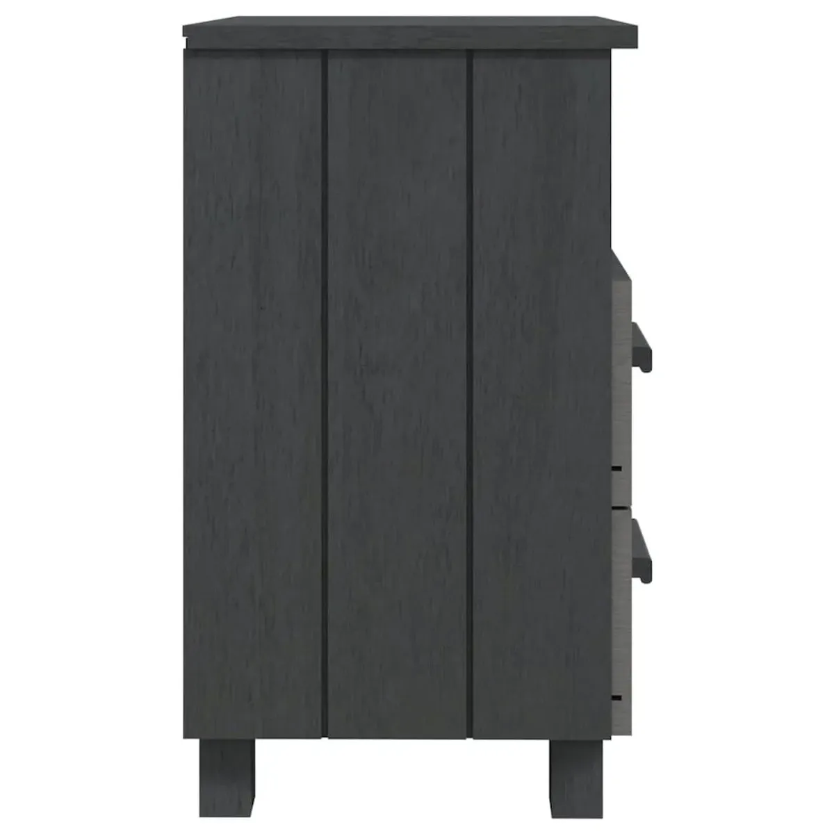 Bedside Cabinet HAMAR Dark Gray 15.7"x13.8"x24.4" Solid Wood Pine