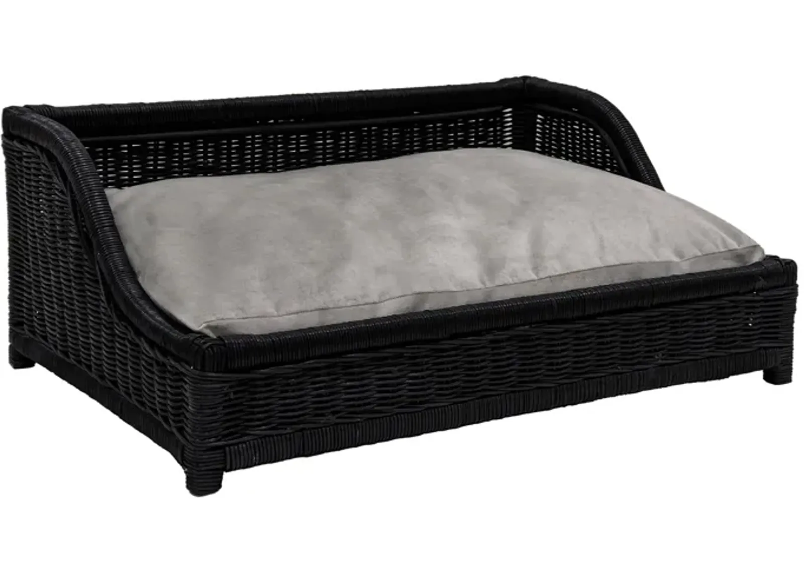 Poppy Black Rattan Small Pet Bed