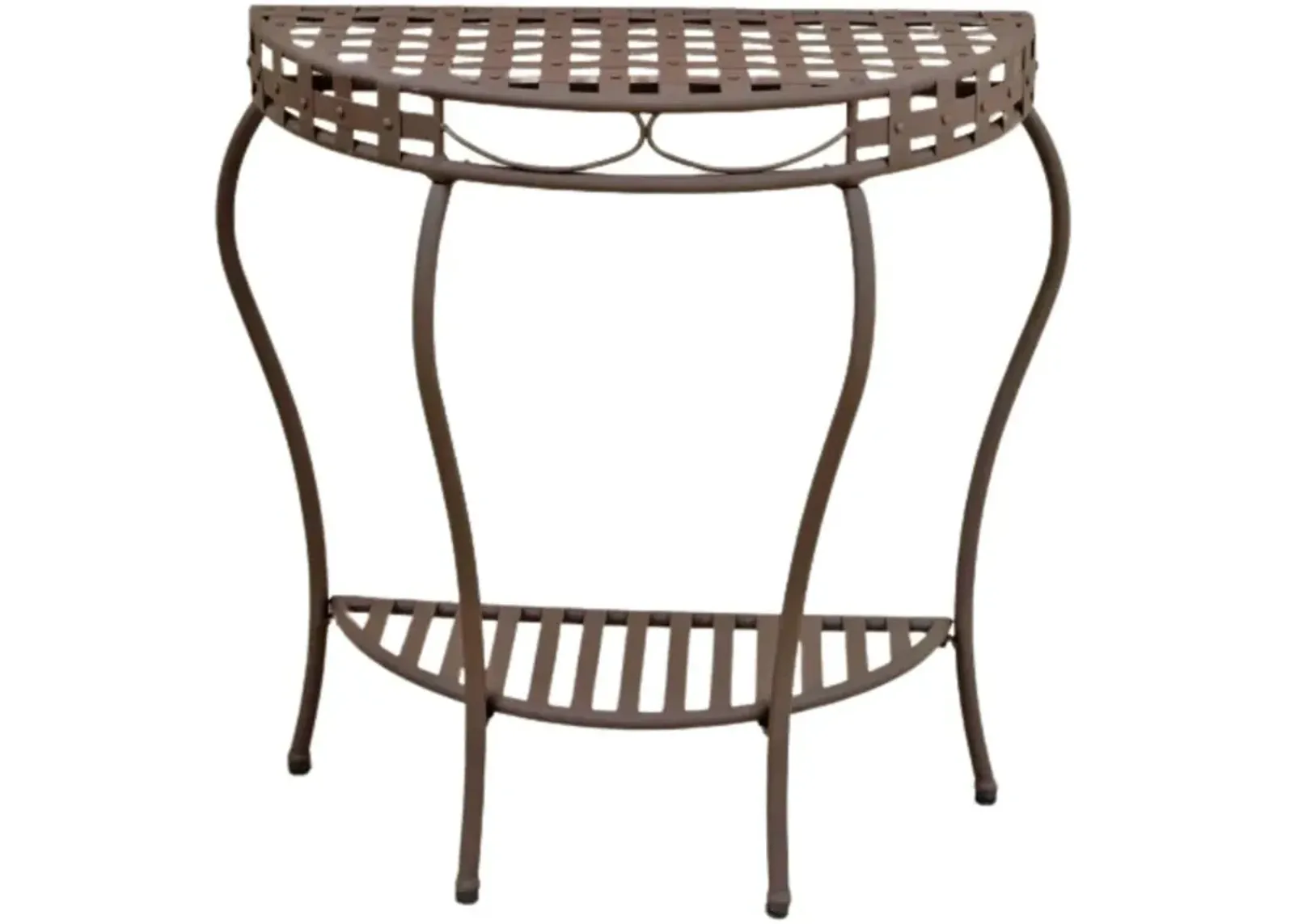 Santa Fe Iron Nailhead 2-Tier Half Moon Table