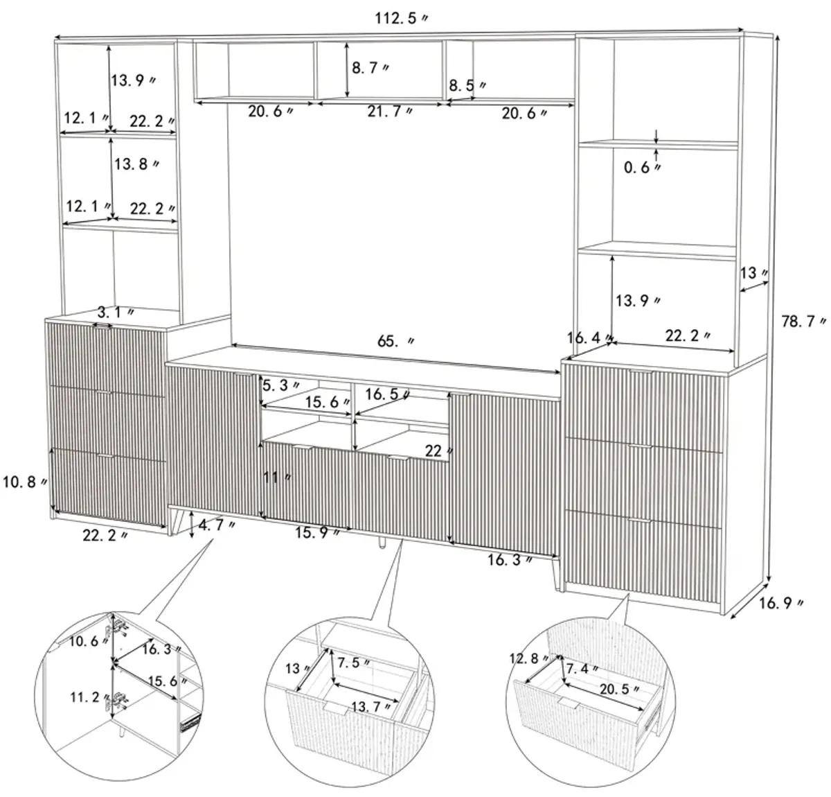 Merax Multifunctional TV Stand Media Storage Cabinet