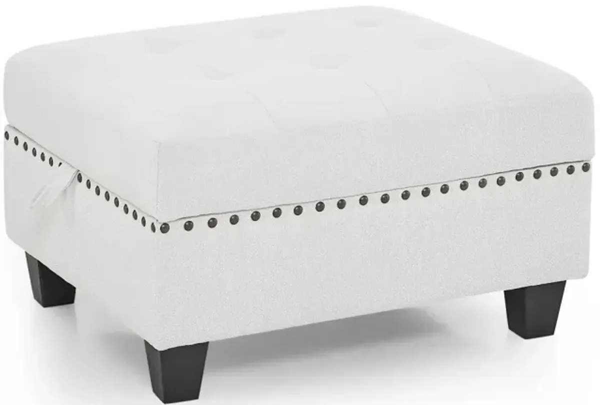 Ottoman For Modular Sectional, Ivory (25.5"X 31.5" X19")