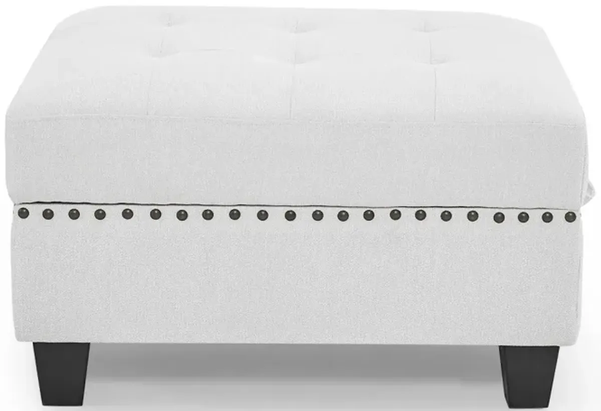 Ottoman For Modular Sectional, Ivory (25.5"X 31.5" X19")