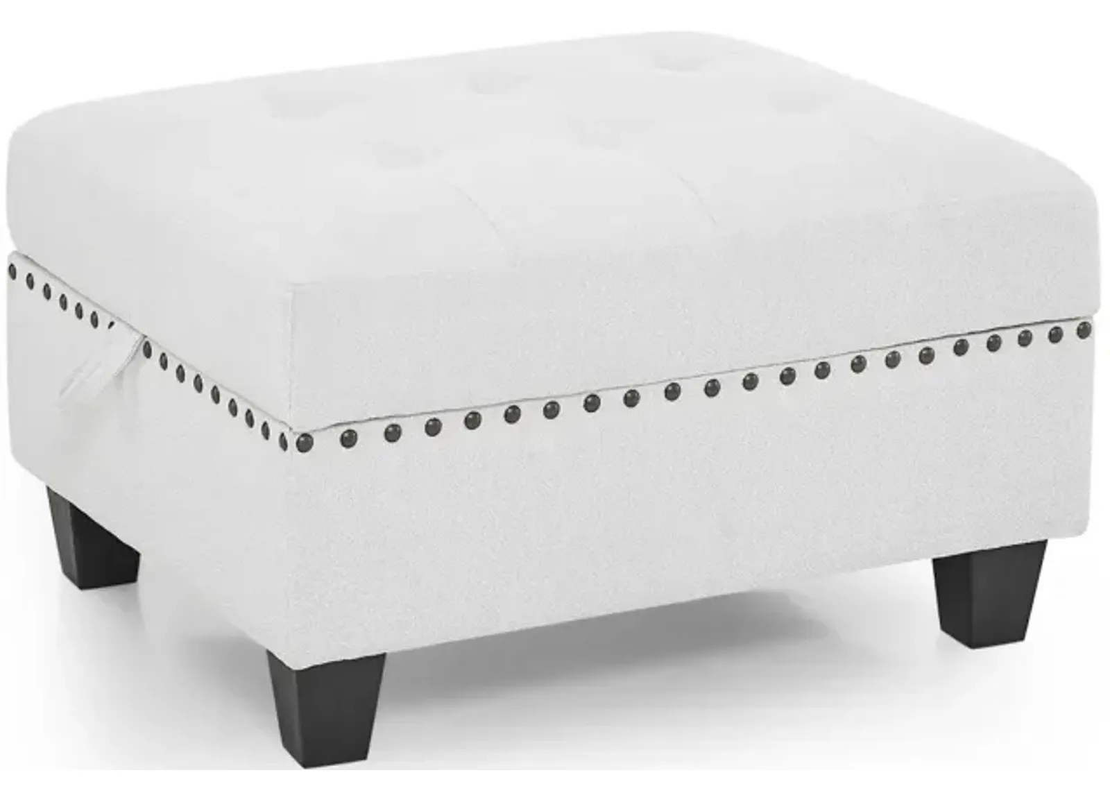 Ottoman For Modular Sectional, Ivory (25.5"X 31.5" X19")