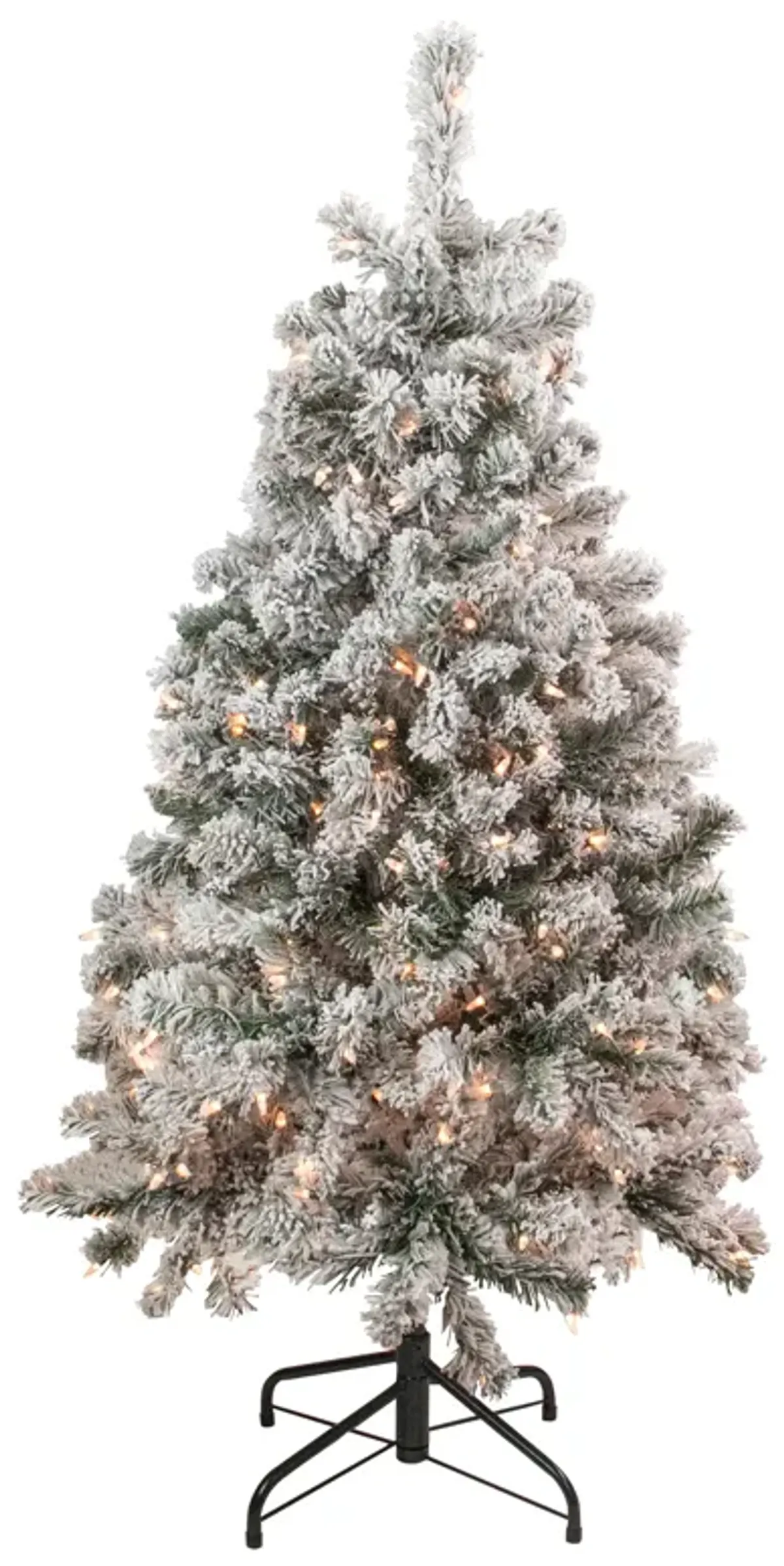 4.5' Pre-Lit Flocked Madison Pine Artificial Christmas Tree  Clear Lights