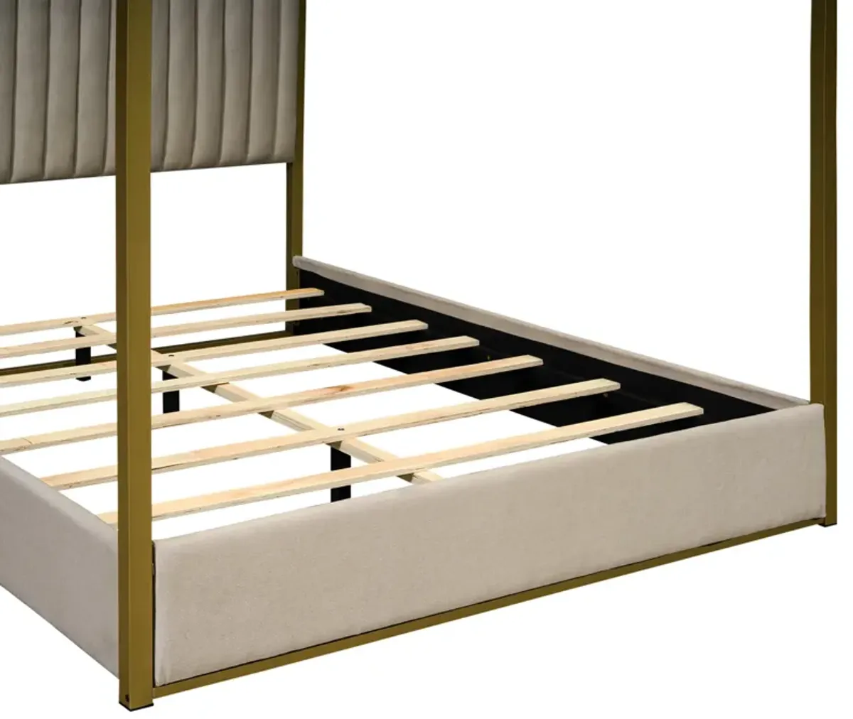 Merax Upholstery Canopy Platform Bed