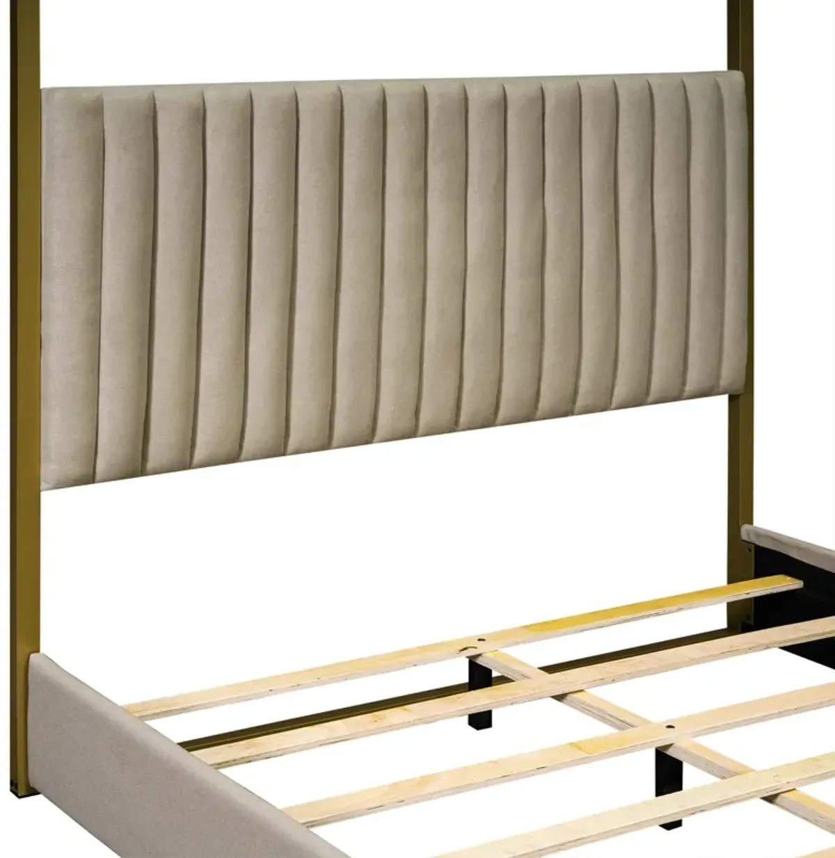 Merax Upholstery Canopy Platform Bed