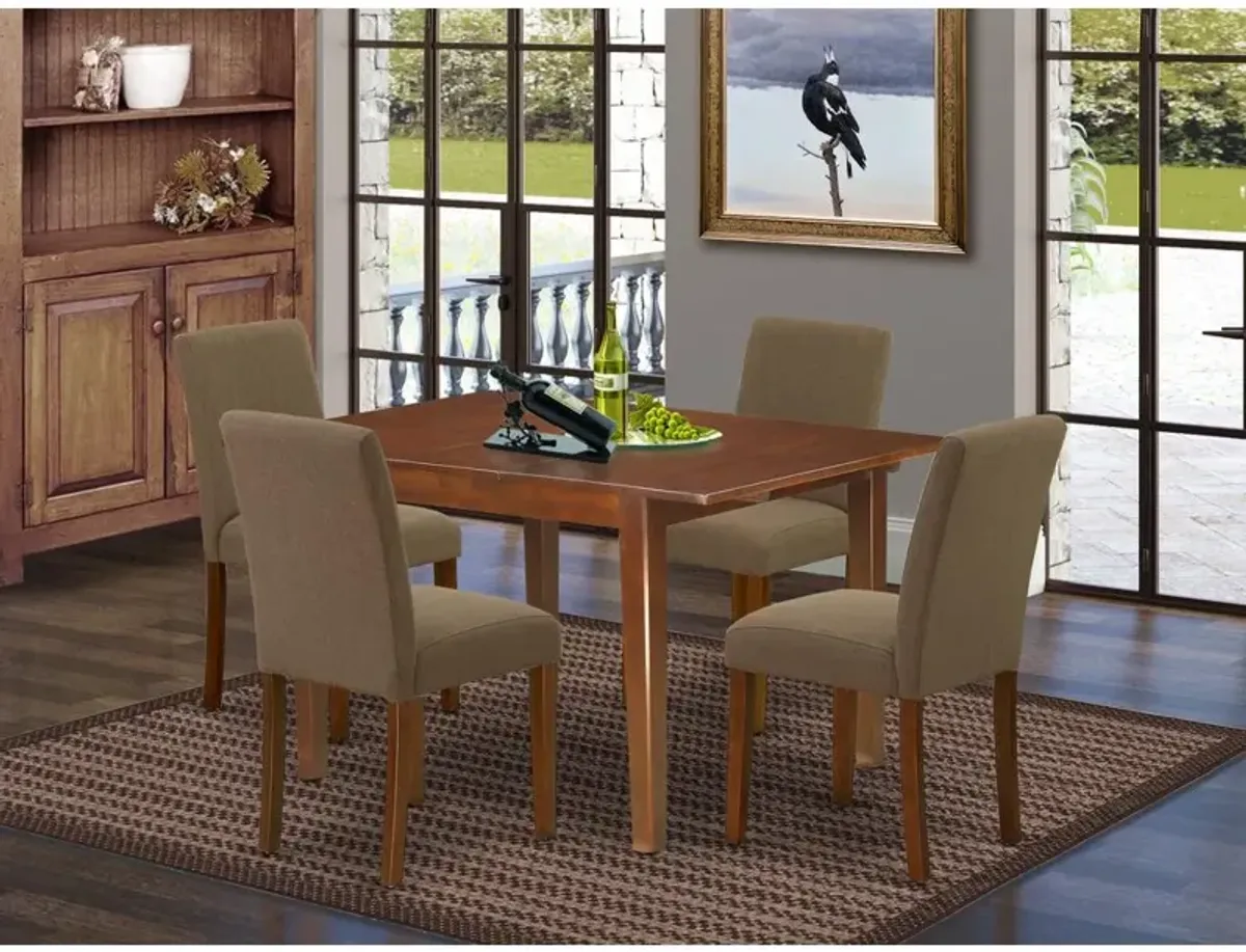 East West Furniture Dining Room Set Mahogany, NOAB5-MAH-18