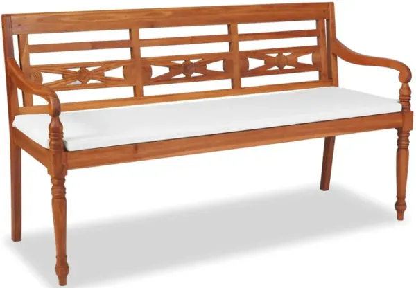 vidaXL Batavia Bench with Cushions 59" Teak