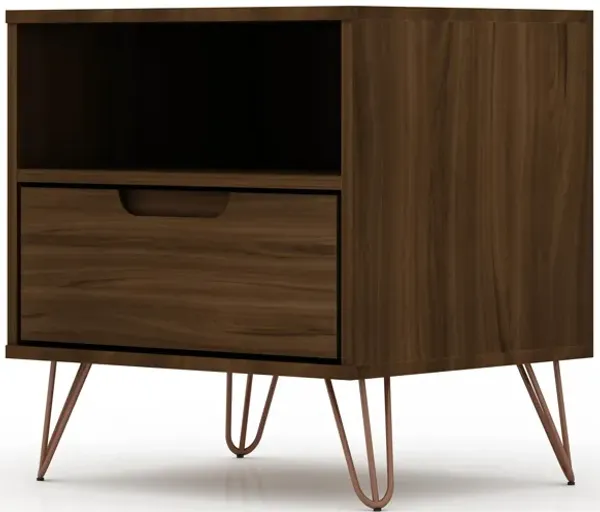 Rockefeller Brown 1-Drawer Nightstands (Set of 2)