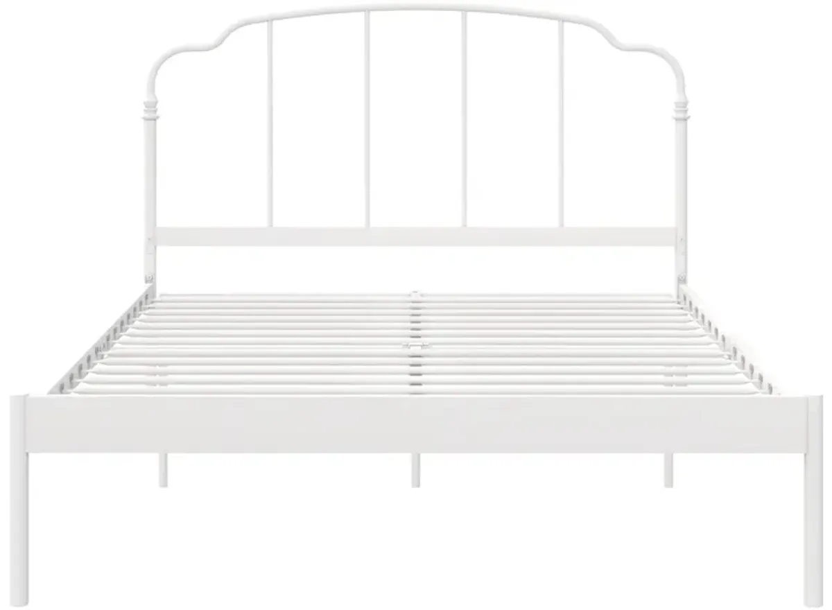 Camie Metal Bed, Queen, White