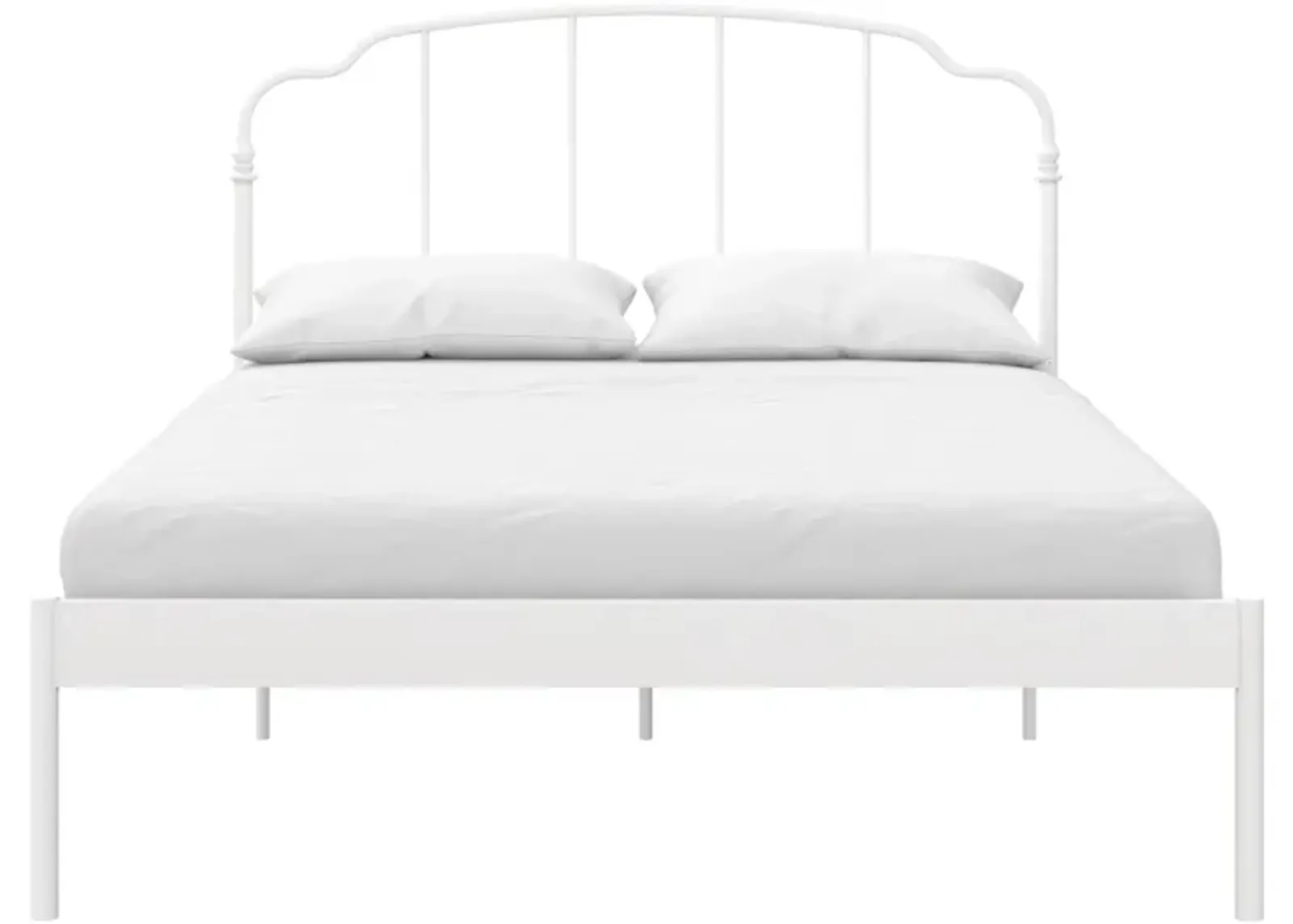 Camie Metal Bed, Queen, White