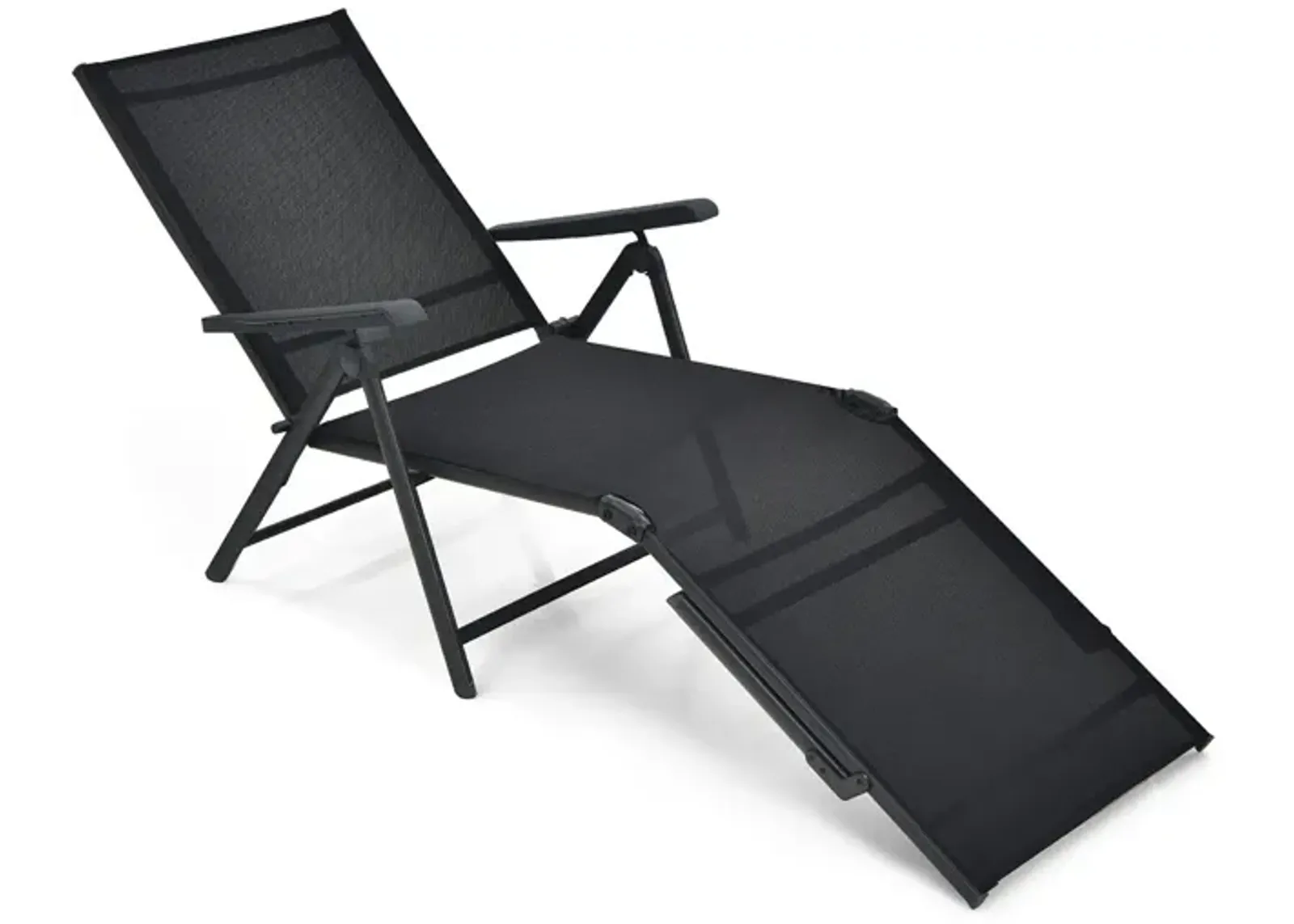 Patio Foldable Chaise Lounge Chair with Backrest and Footrest