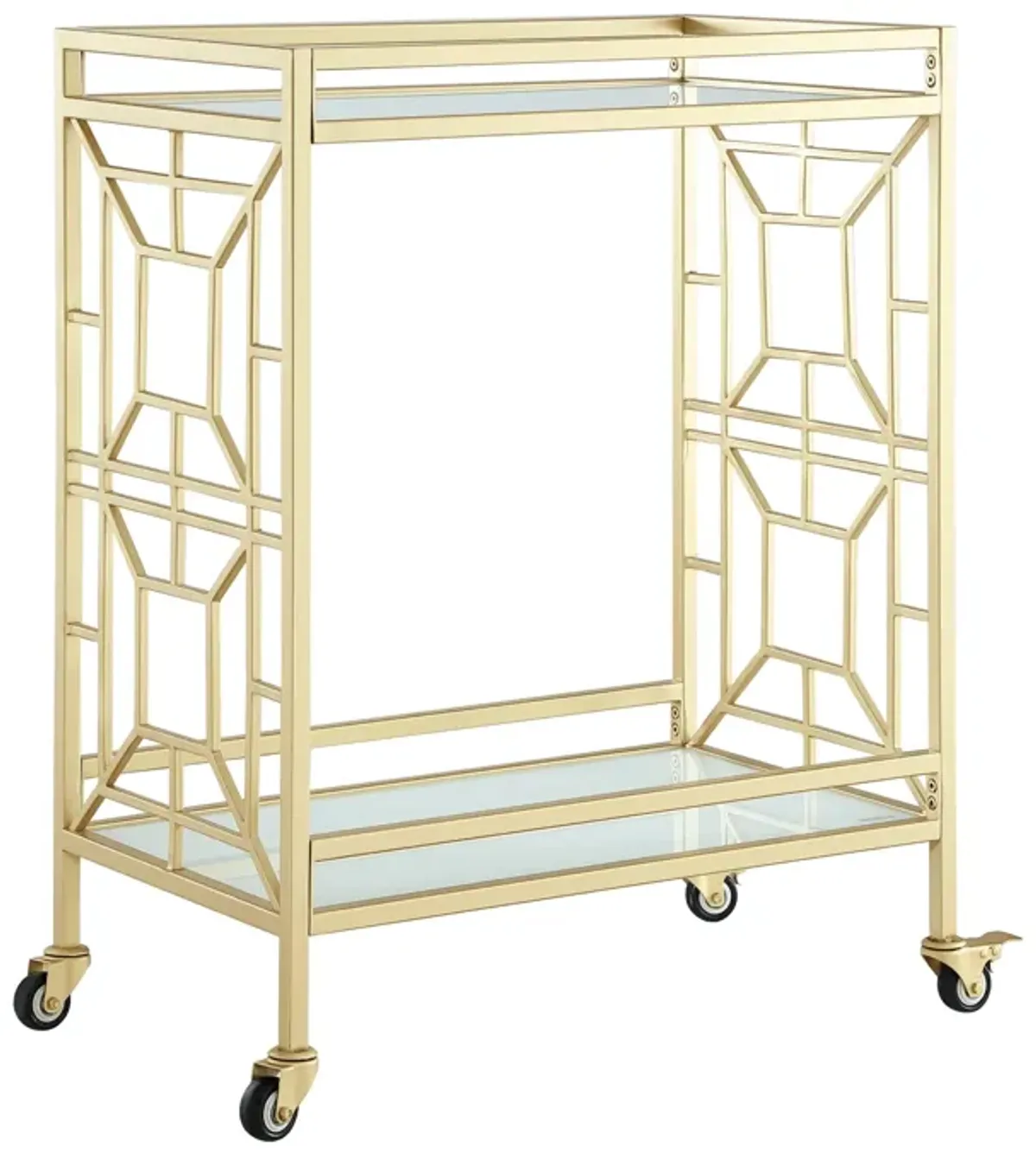 Inspired Home Jared Bar Cart Serving Tray