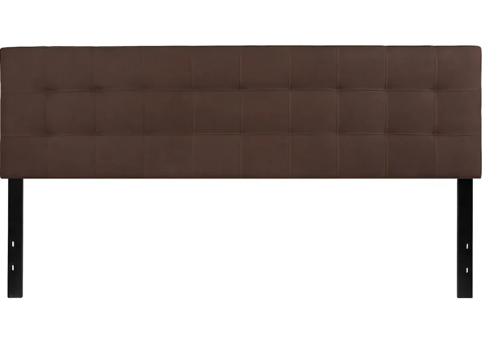 Bedford Tufted Upholstered King Size Headboard in Dark Brown Fabric