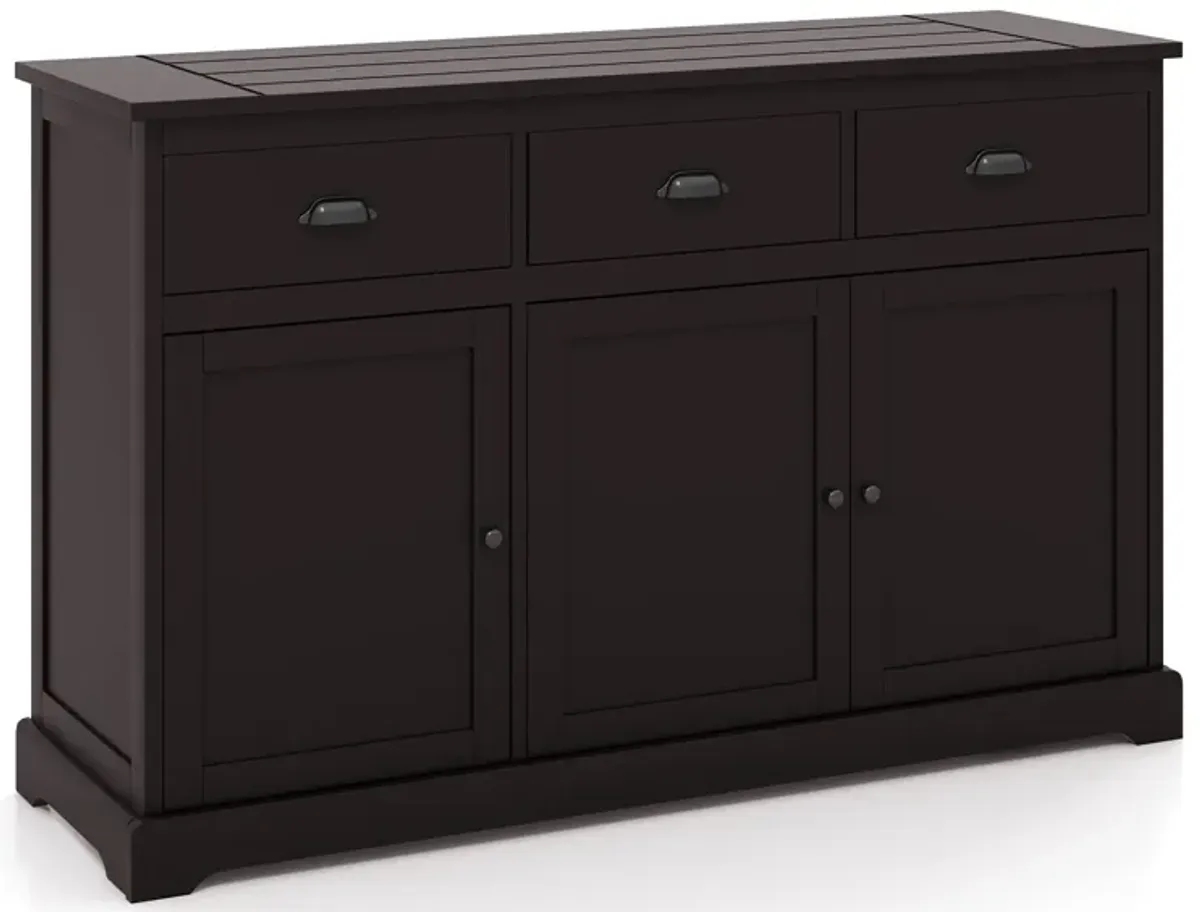 3 Drawers Sideboard Buffet Storage with Adjustable Shelves