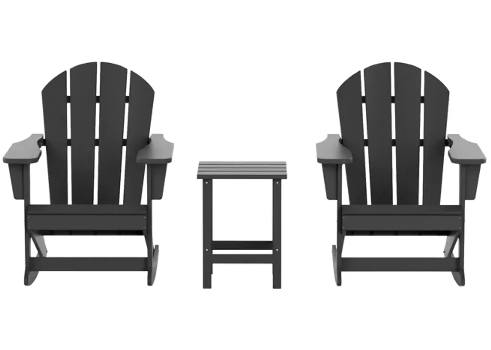 WestinTrends 3-Piece Outdoor Patio Rocking Adirondack Chairs with Side Table Set