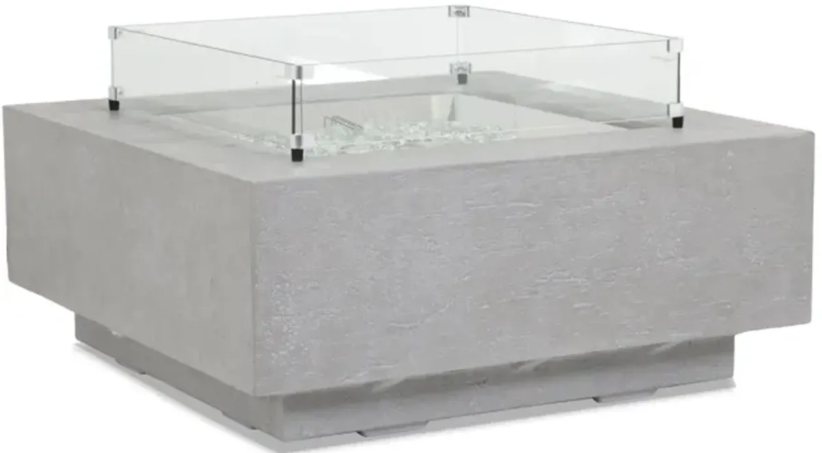 Gravelstone Square Fire Table w/ Glass Surround