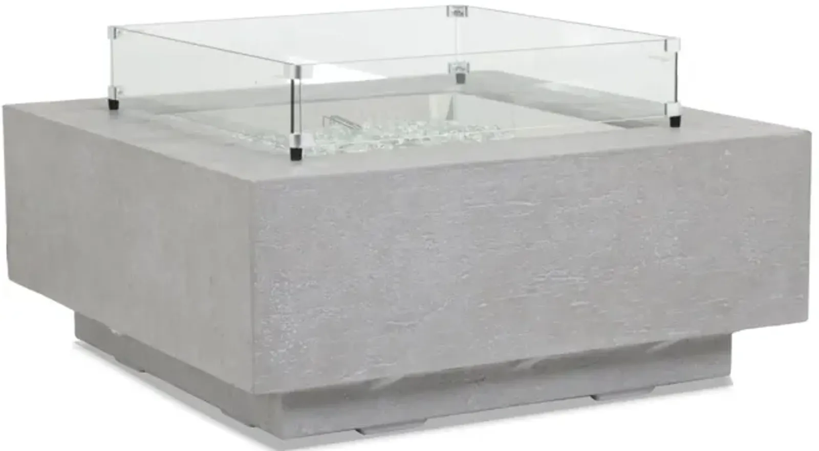 Gravelstone Square Fire Table w/ Glass Surround