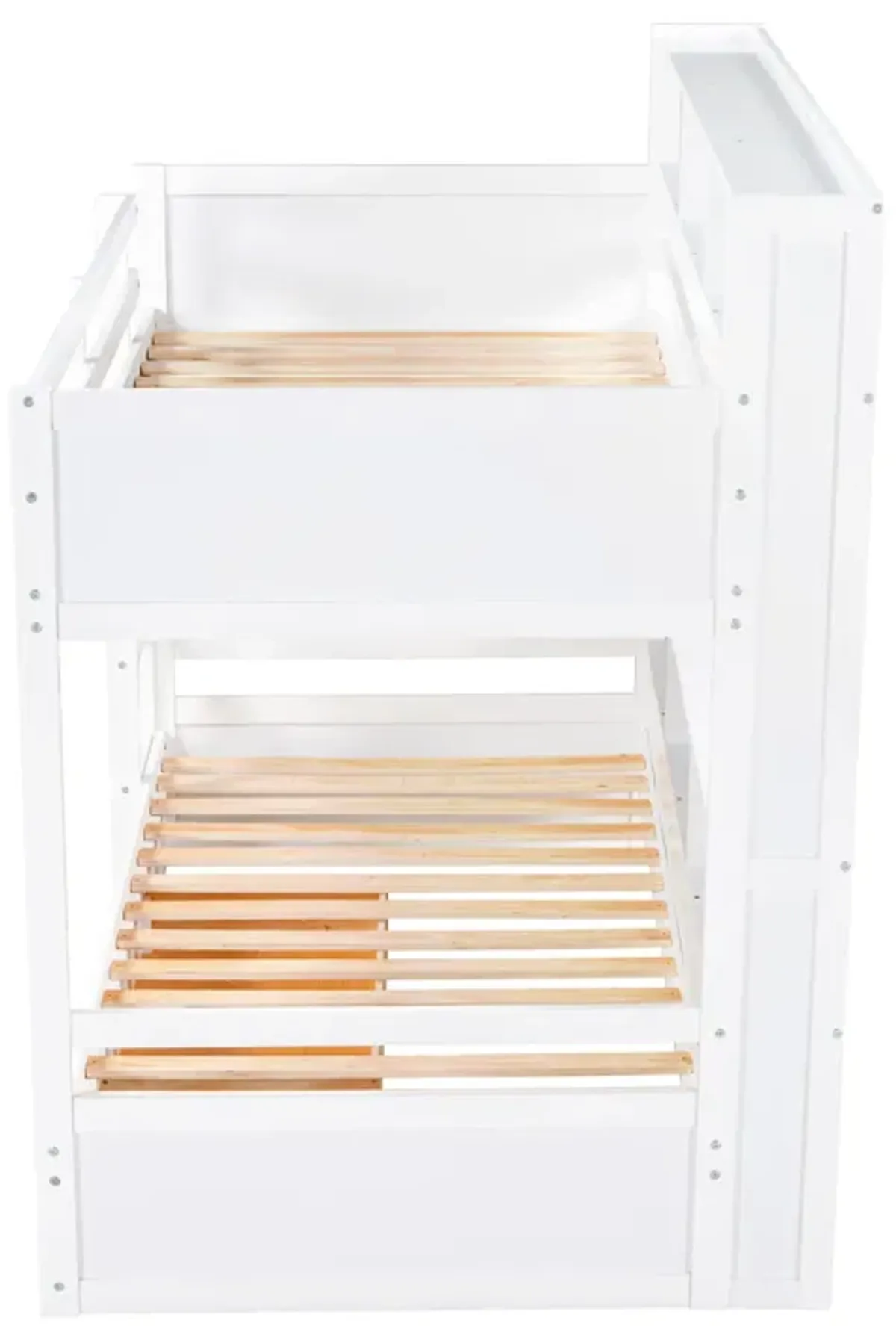 Merax Modern Bunk Bed with Built-in Shelves