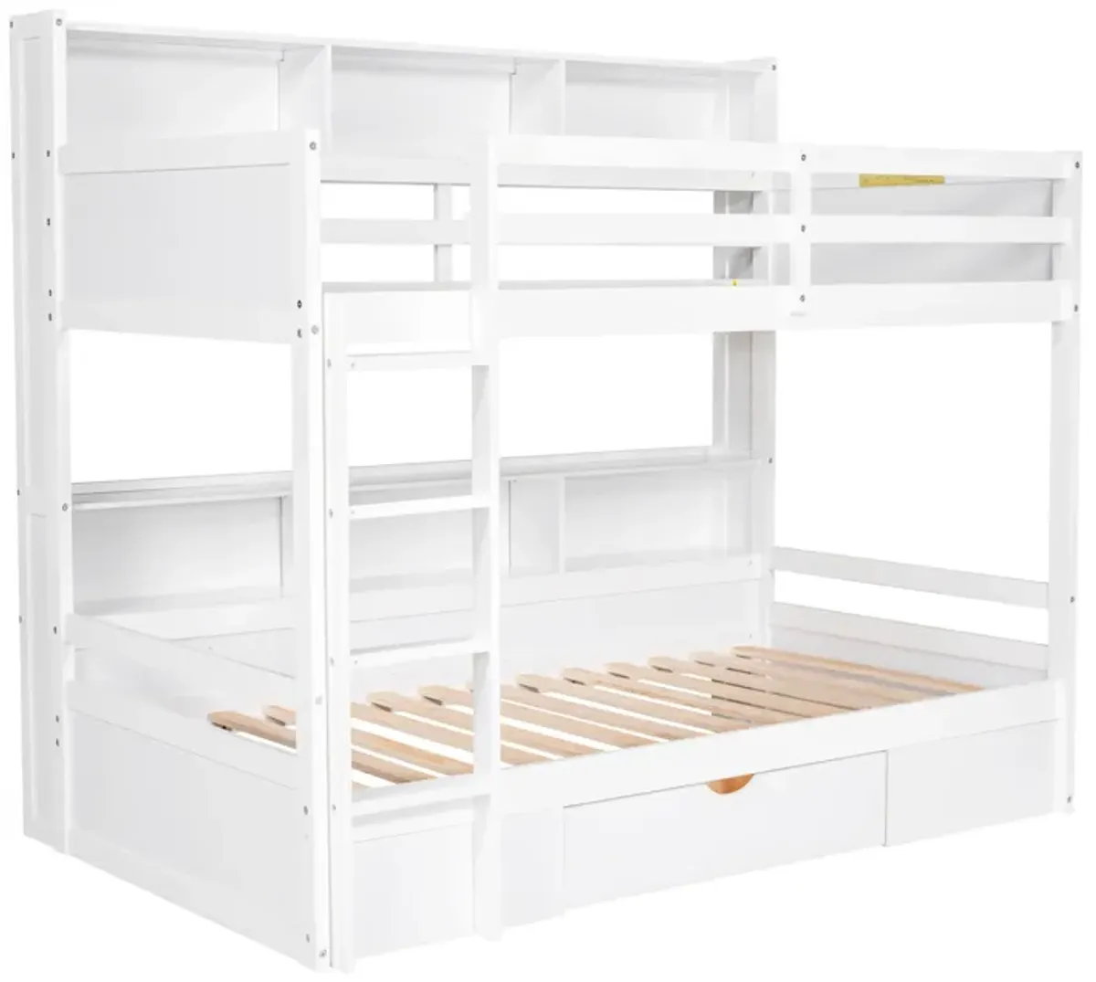 Merax Modern Bunk Bed with Built-in Shelves