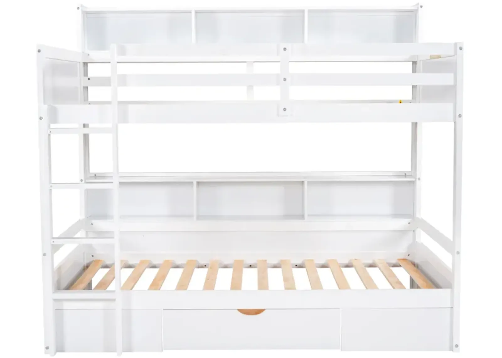 Merax Modern Bunk Bed with Built-in Shelves