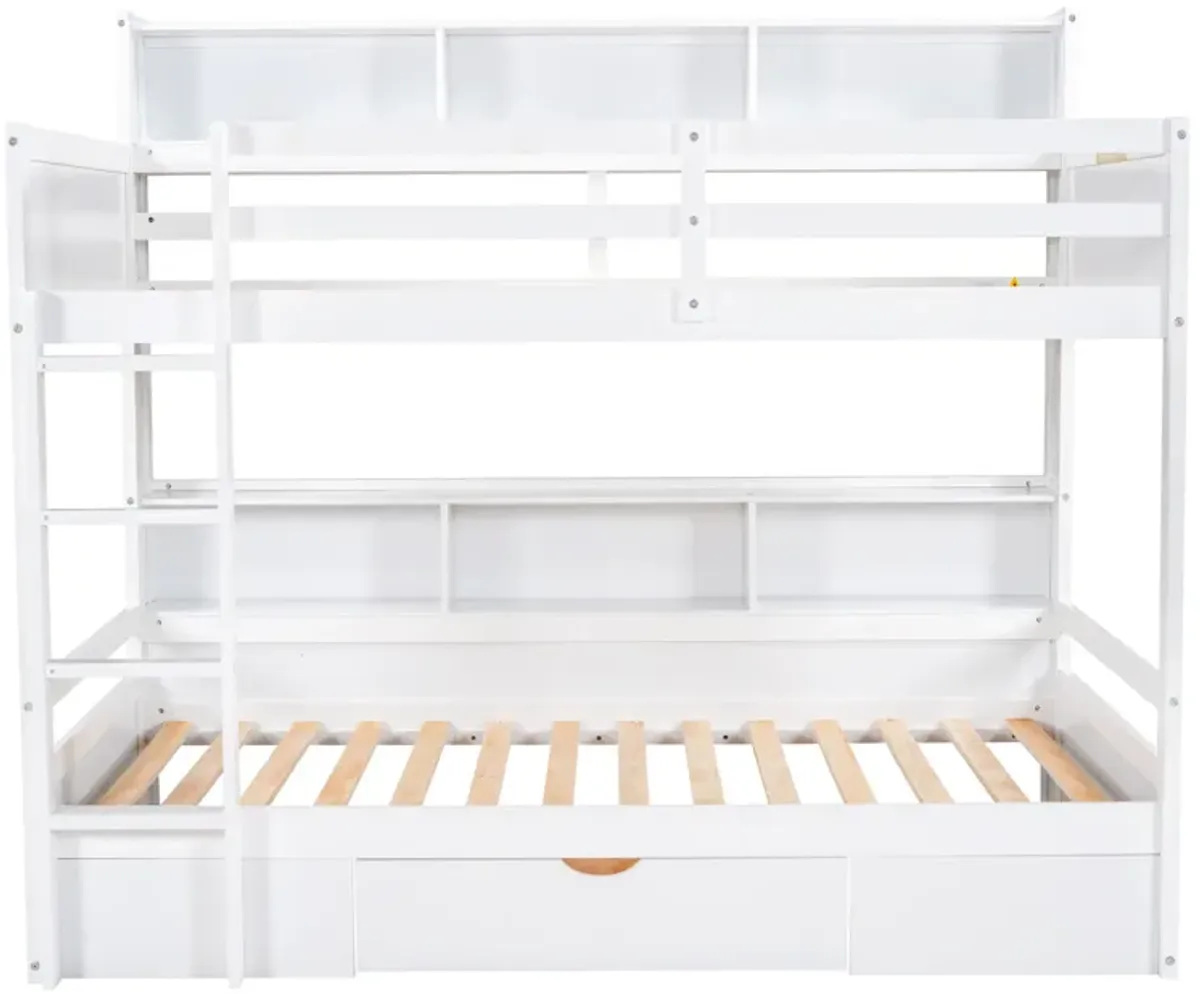 Merax Modern Bunk Bed with Built-in Shelves